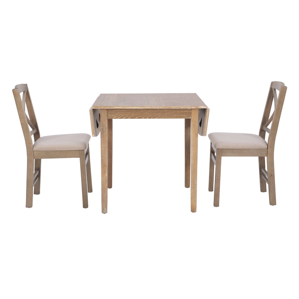 Torino 3Pc Drop Leaf Dining Set Gray