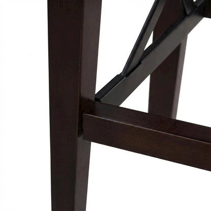 Foldable Plywood Counter Stool with Merlot Finish and Comfortable Foam Seat
