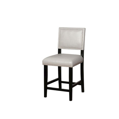 Gray Counter Stool with Solid Wood Frame and Comfortable Fabric Upholstery