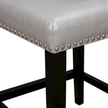 Gray Counter Stool with Solid Wood Frame and Comfortable Fabric Upholstery
