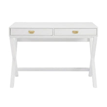 White Writing Desk with Pine and MDF Surface for Office Workspace