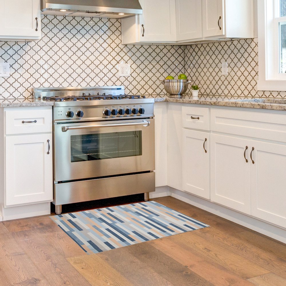 Outdoor Washable Miami Ivory & Blue 2' X 3', Rug