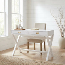 White Writing Desk with Pine and MDF Surface for Office Workspace