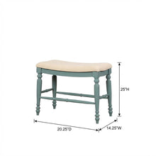 Marino Blue Backless Counter Stool with Solid Wood Frame and Foam Seat