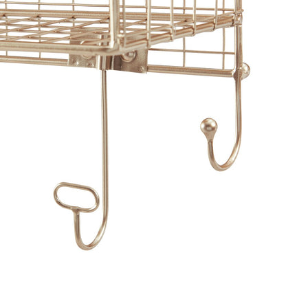 Four Cubby Wall Shelf Gold