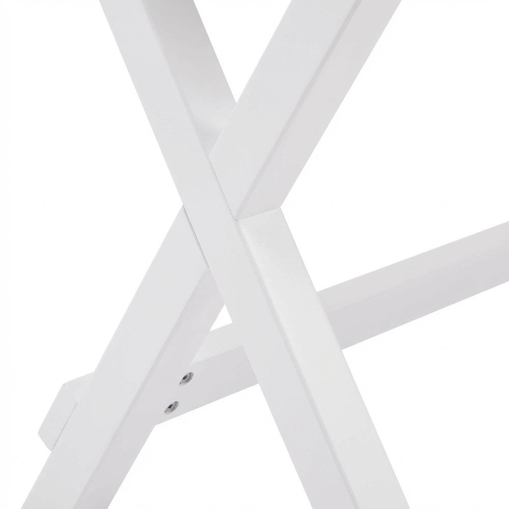 White Writing Desk with Pine and MDF Surface for Office Workspace