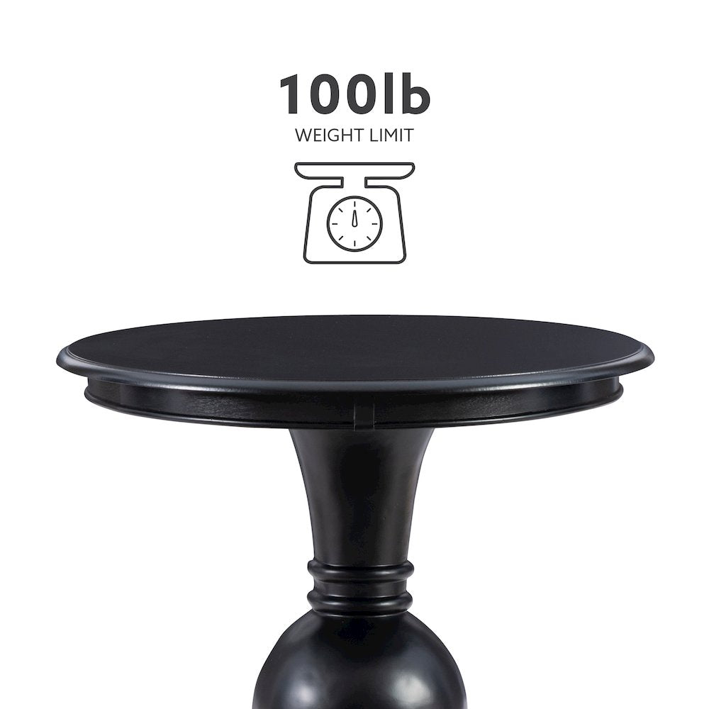 Adeline Round Accent Table Black