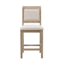 Grey Counter Stool with Rubberwood Frame and Foam Padding