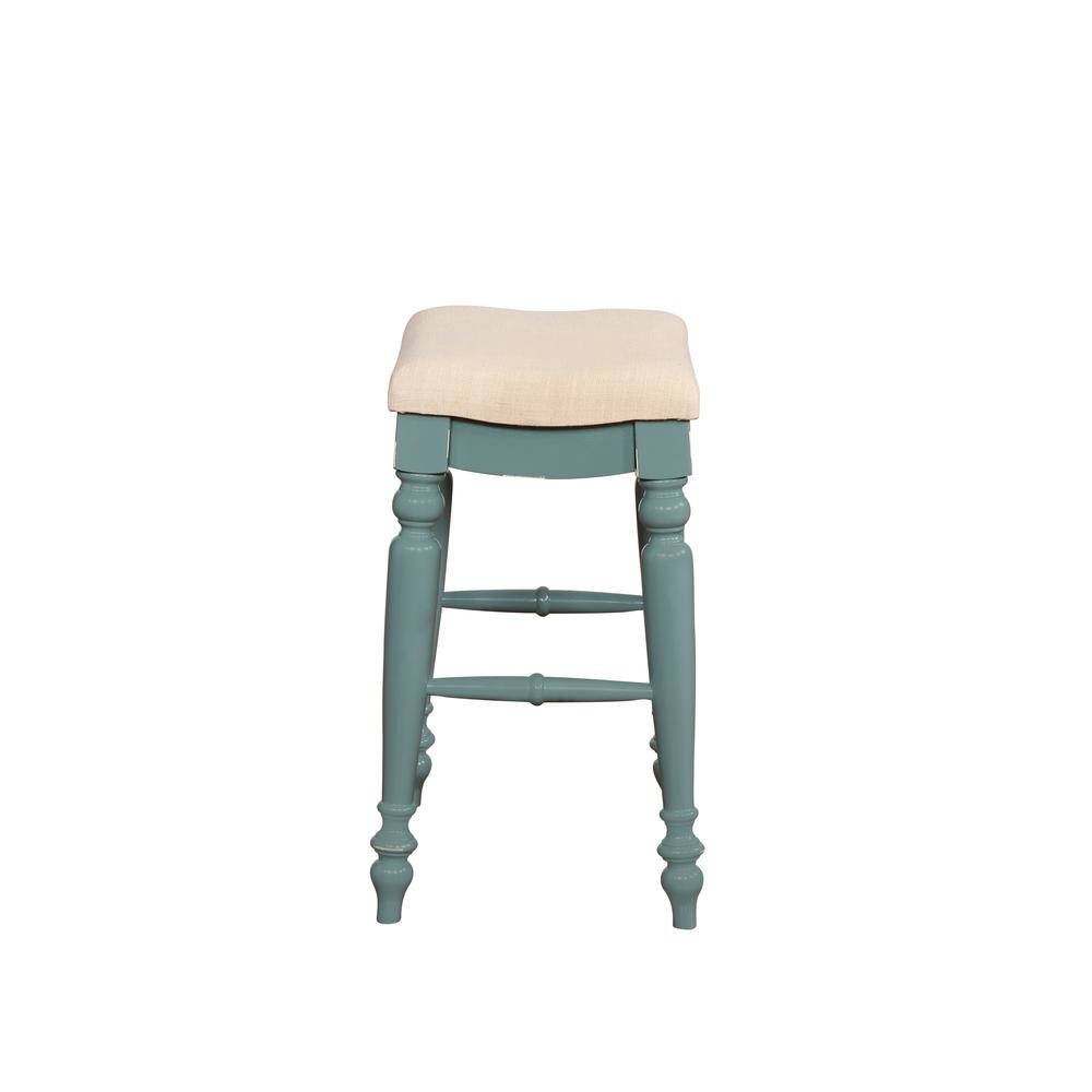 Marino Blue Backless Counter Stool with Solid Wood Frame and Foam Seat