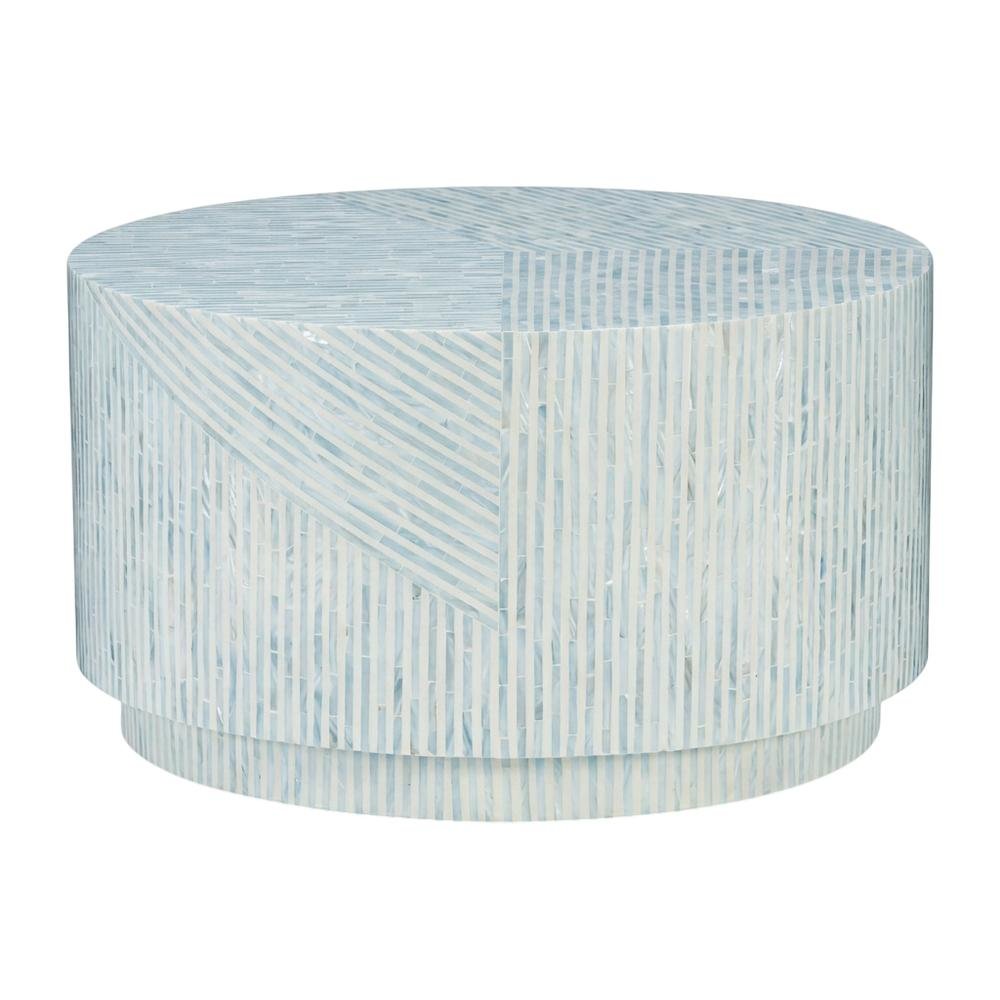 Blue wood coffee table with smooth surface and contemporary design
