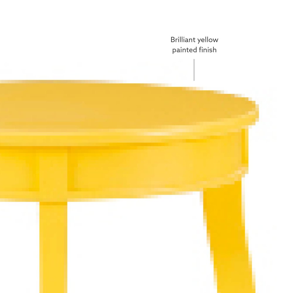 Yellow Round Table with Shelf