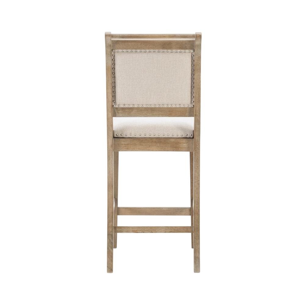 Grey Counter Stool with Rubberwood Frame and Foam Padding