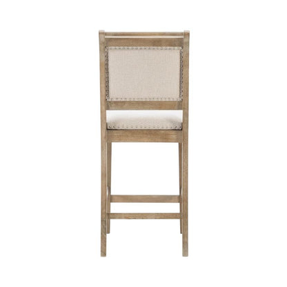 Grey Counter Stool with Rubberwood Frame and Foam Padding