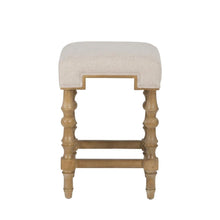Backless Counter Stool in Brown with Elm Frame and Foam Fabric Seat