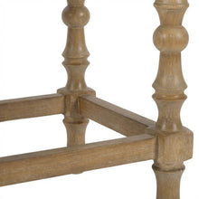 Backless Counter Stool in Brown with Elm Frame and Foam Fabric Seat