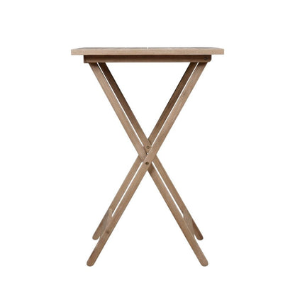 Gray Acacia Tray Table Set with Solid Wood and MDF Construction