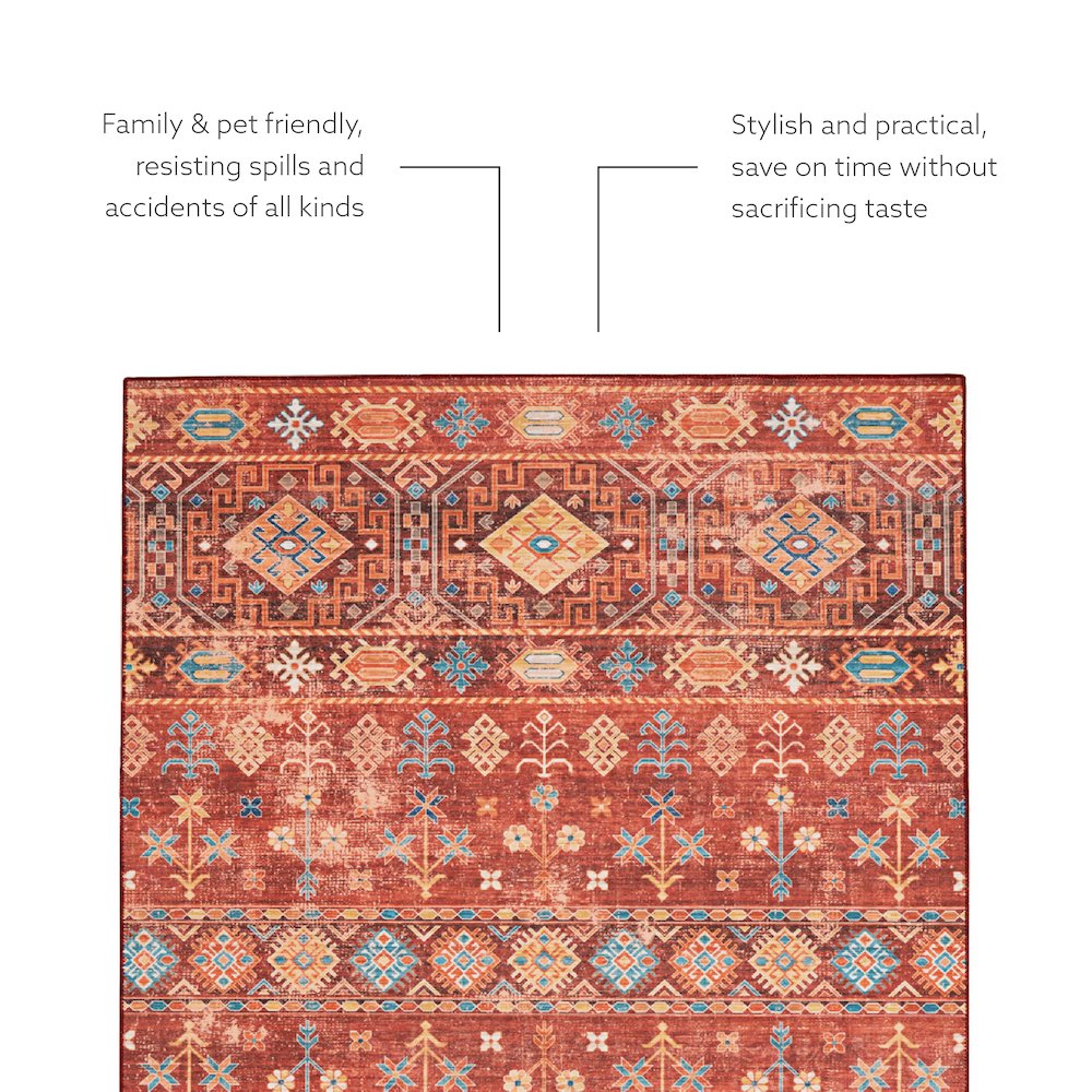 Washable Devlin Red/Ivory 2x3, Rug