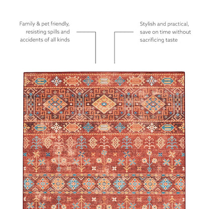 Washable Devlin Red/Ivory 2x3, Rug