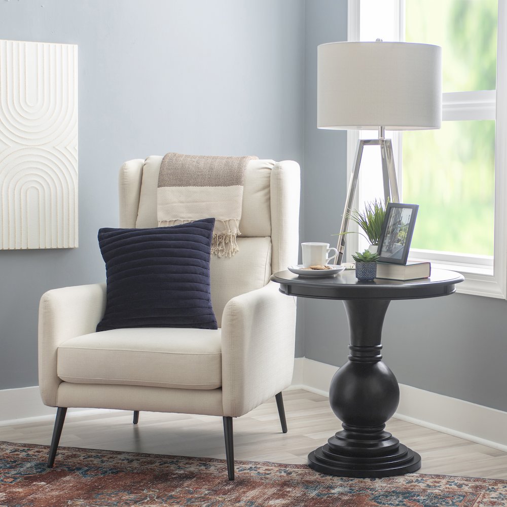 Adeline Round Accent Table Black
