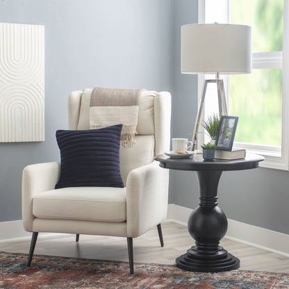 Adeline Round Accent Table Black