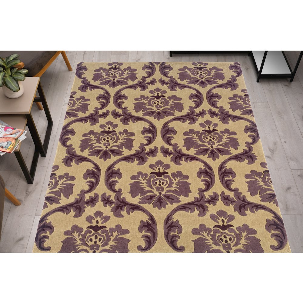 Trio Fiona Cream & Purple 5x7, Rug