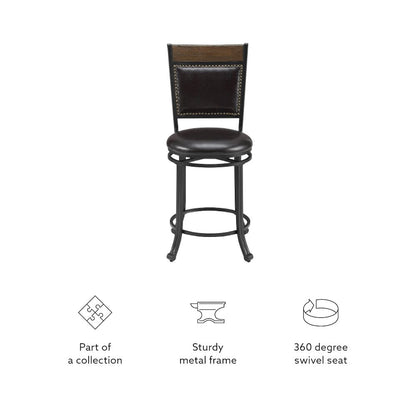 Franklin Swivel 24 inch Counter Stool Brown