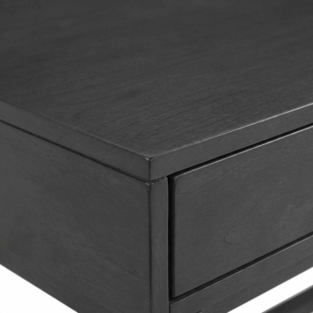 Black Writing Desk With Pine And Mdf Finish For Office Use
