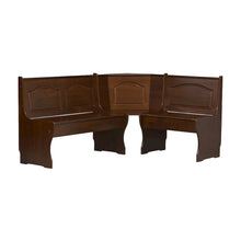 Pine and MDF Corner Dining Bench with Under-Seat Storage, Walnut