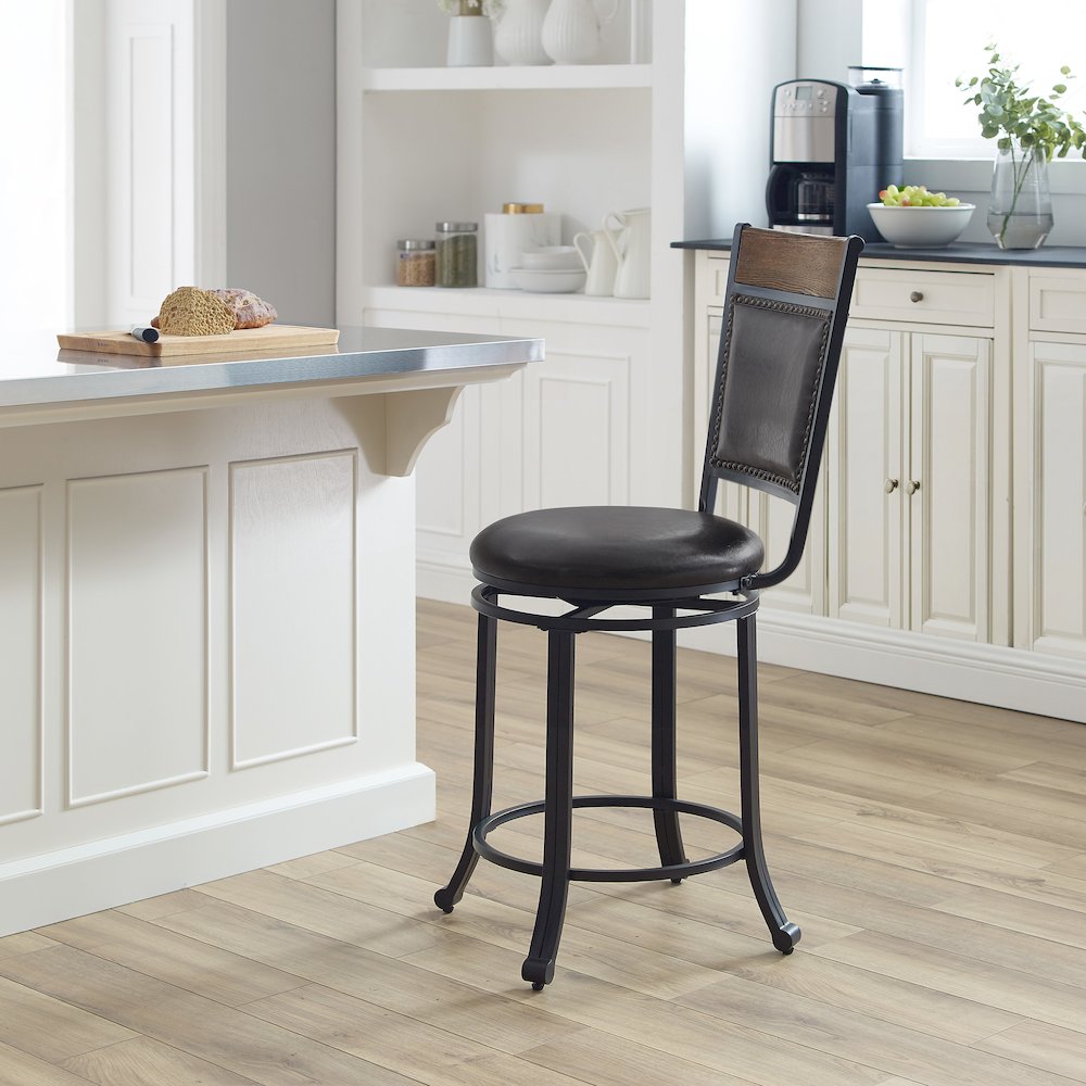 Franklin Swivel 24 inch Counter Stool Brown