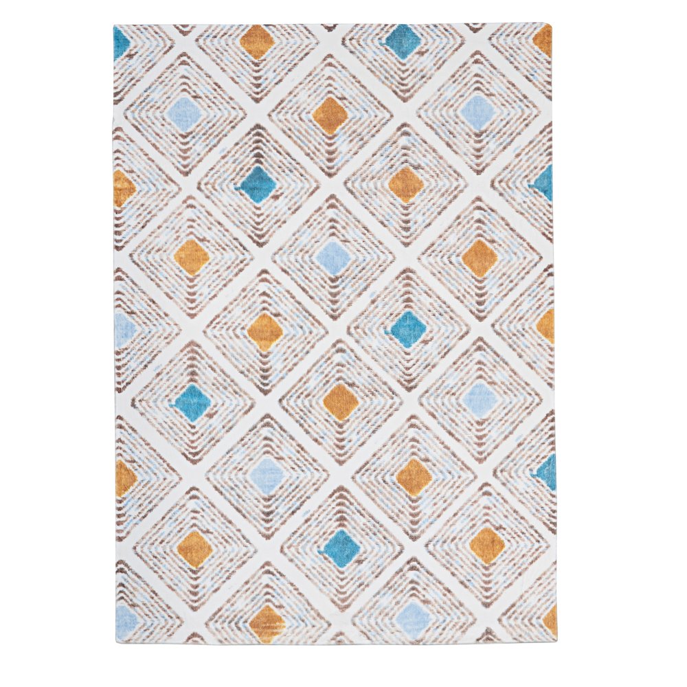 Motif Printed Faux Rabbit Blinx Ivory Tan 5x7, Rug