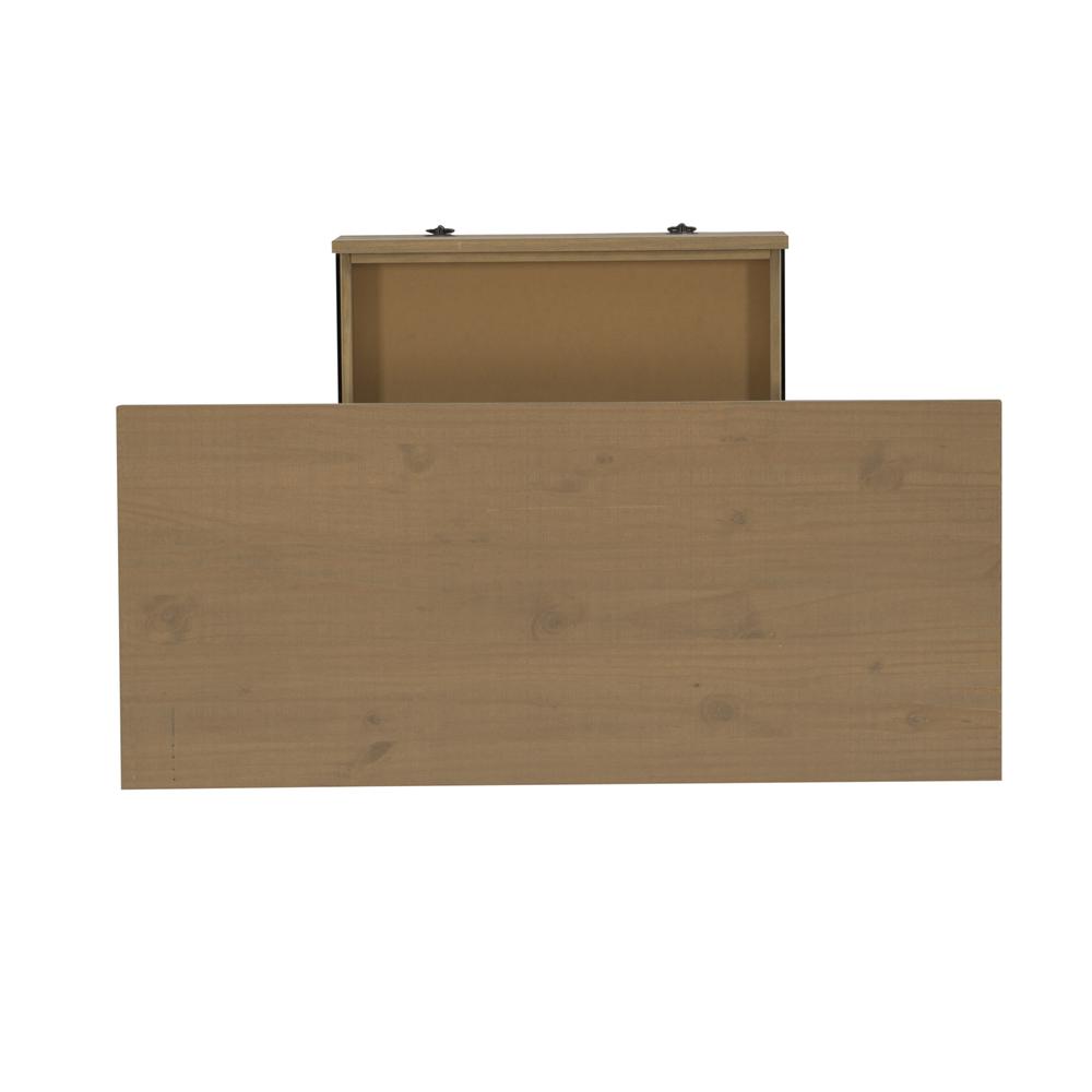 Driftwood Office Desk with Solid Eucalyptus Pine Finish, Spacious Work Surface