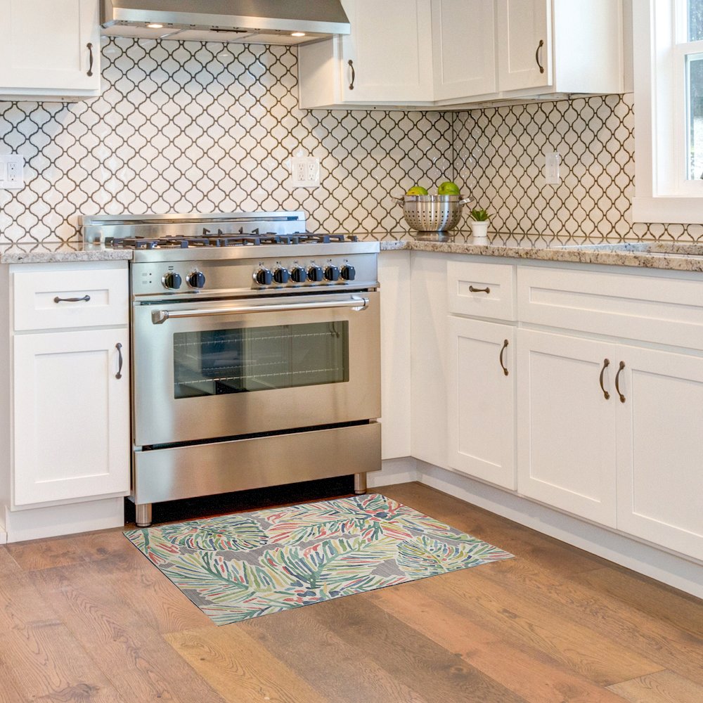 Outdoor Washable Tampa Grey & Green 2' X 3', Rug