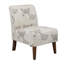 Linen Butterfly Lily Accent Chair with Upholstered Seat and Elegant Finish