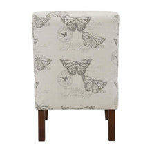 Linen Butterfly Lily Accent Chair with Upholstered Seat and Elegant Finish