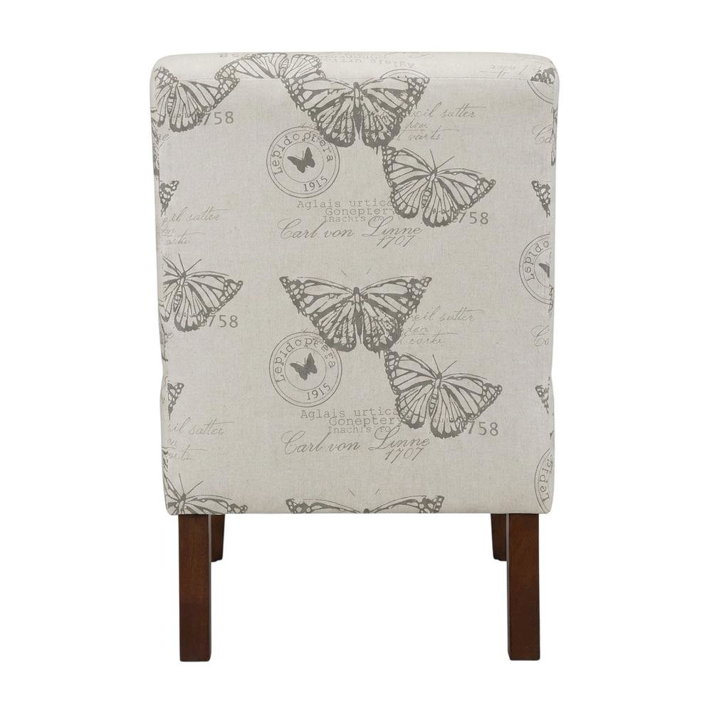 Linen Butterfly Lily Accent Chair with Upholstered Seat and Elegant Finish
