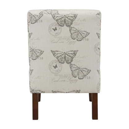 Linen Butterfly Lily Accent Chair with Upholstered Seat and Elegant Finish