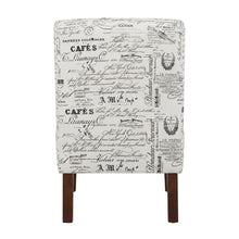Linen Script Lily Accent Chair in Brown Fabric with Comfortable Seat