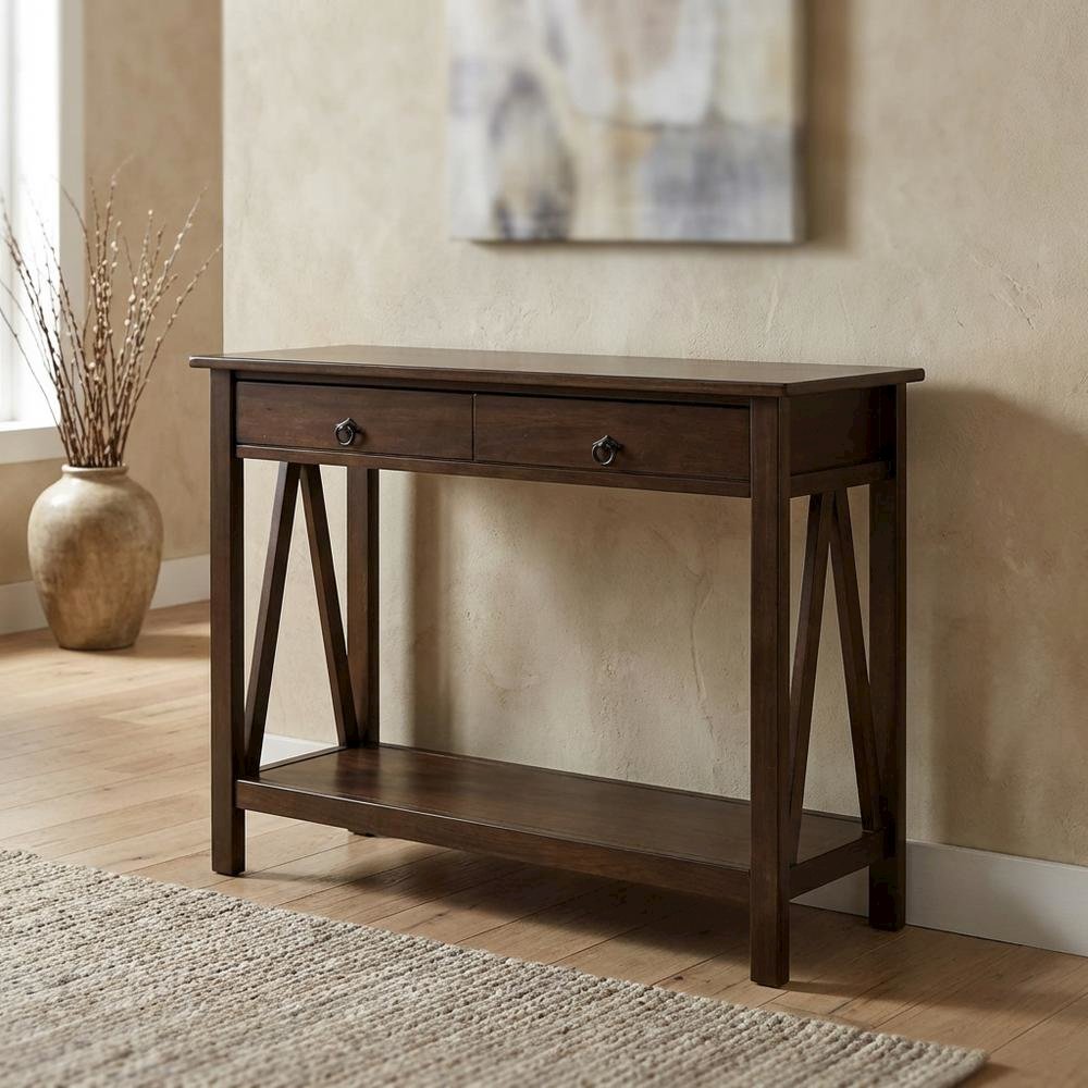 Antique Console Table with Elegant Finish for Living Room or Entryway