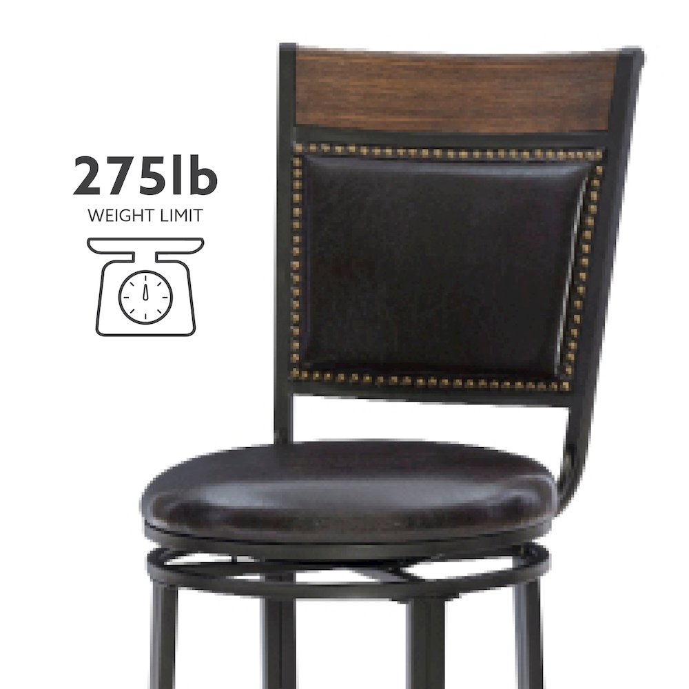 Franklin Swivel 24 inch Counter Stool Brown