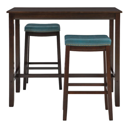 Claridge 3Pc Bar Set Brown Blue