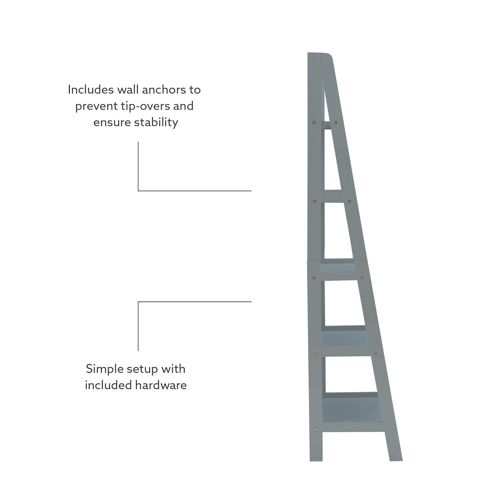 Acadia Ladder Bookshelf, Grey