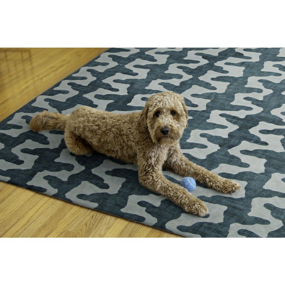 Outdoor Washable Doral Aqua & Green 7' X 9', Rug
