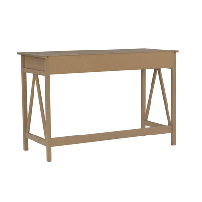 Driftwood Office Desk with Solid Eucalyptus Pine Finish, Spacious Work Surface