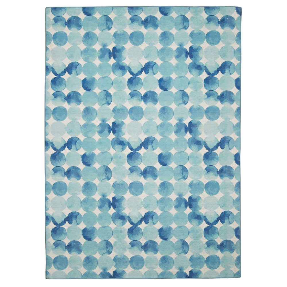 Outdoor Washable Lakeland Blue & Ivory 7' X 9', Rug