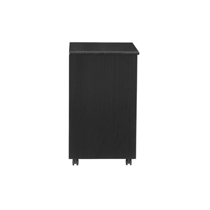 Cary Black Six Drawer Wide Rolling Storage Cart Black