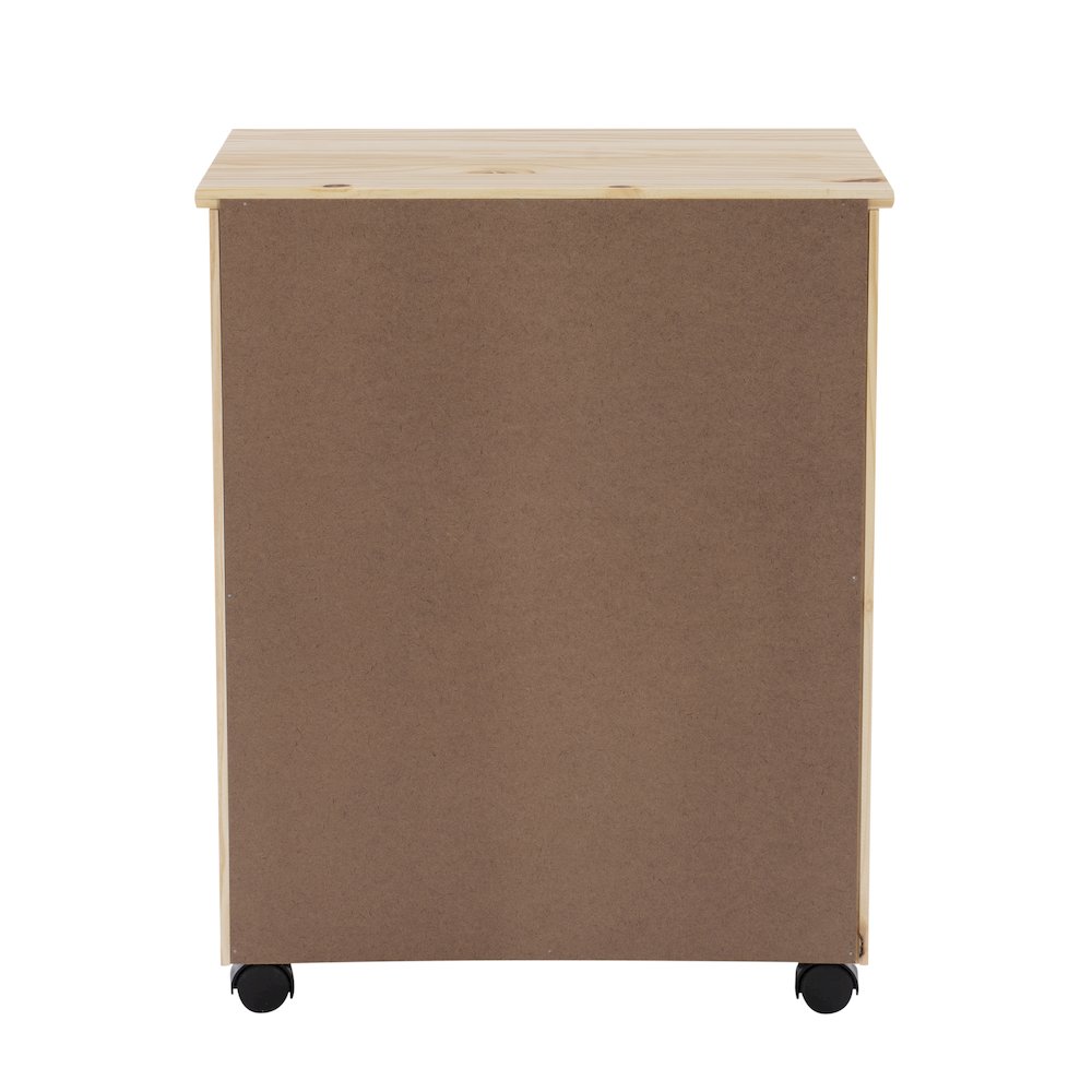 Cary Six Drawer Wide Roll Cart, Natural