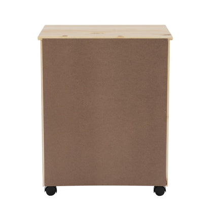 Cary Six Drawer Wide Roll Cart, Natural