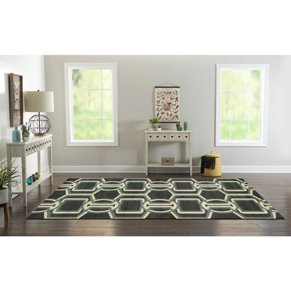 Roma Bridle Chocolate & Turquoise 8x10, Rug