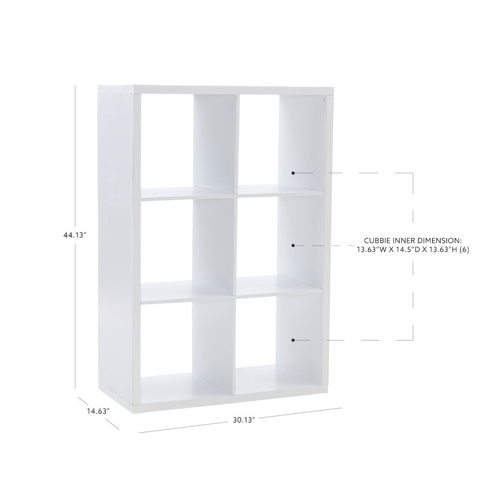 Galli 6 Cubby Storage Cabinet White