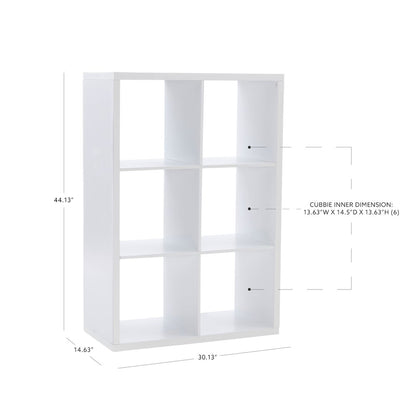 Galli 6 Cubby Storage Cabinet White